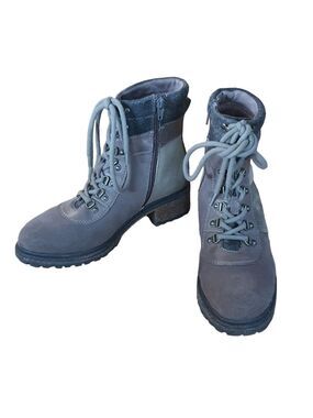 Earth Elements Tessa Lace Up Hiker Ankle Boots Leather/Suede Womens Size 7.5